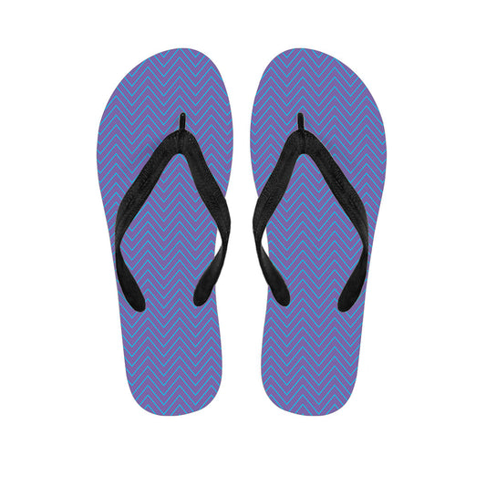 Blue and Purple Zigzag Hawaiian Flip Flop Set - Complete Your Island Look! - 1