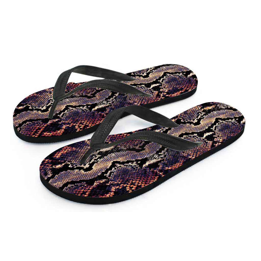 Blue and Red Snakeskin Print Hawaiian Flip Flops: The Perfect Addition to Your Island Attire - 2
