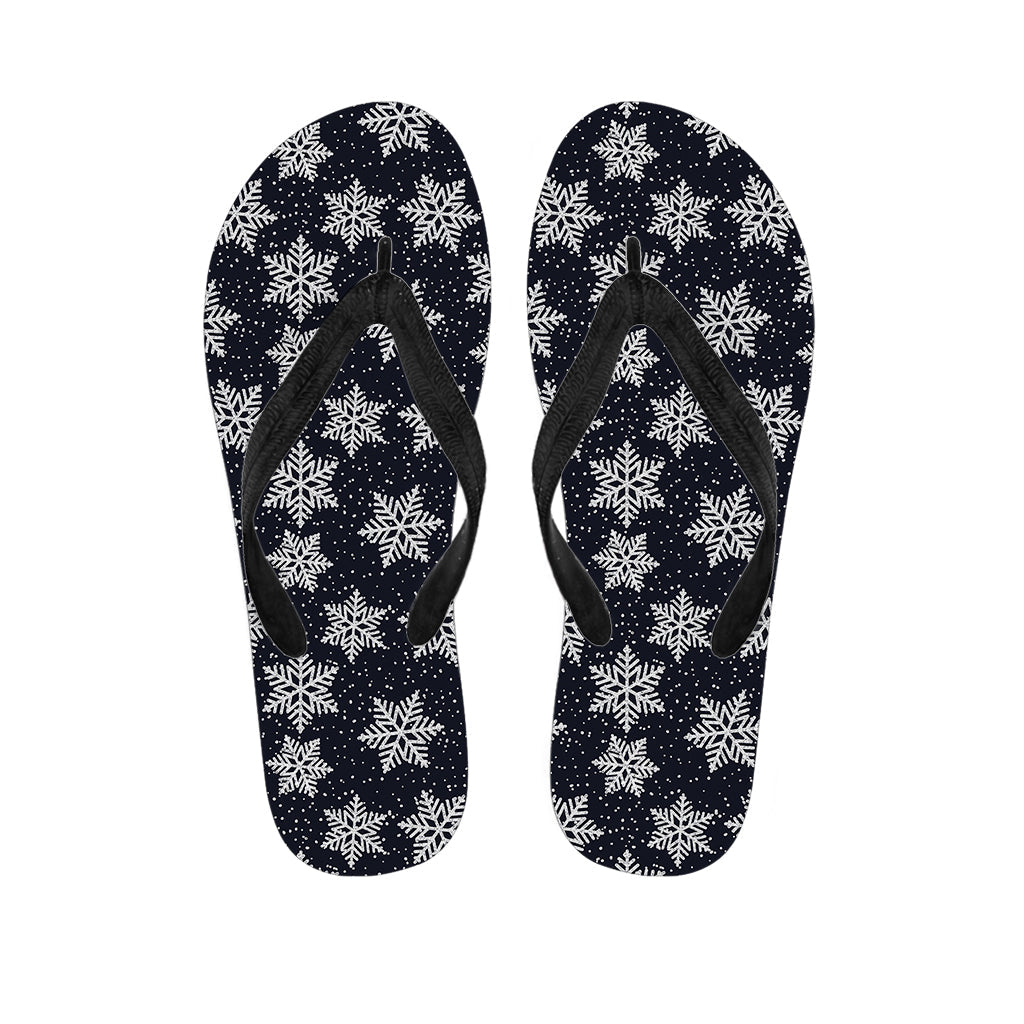 Blue and Silver Snowflake Hawaiian Flip Flops: Bring a taste of the islands to your outfit! - 1