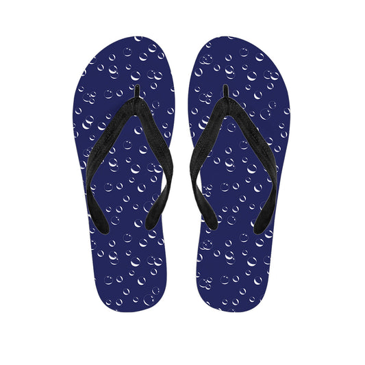 Blue and White Bubble Pattern Hawaiian Flip Flops - Complete Your Island Outfit! - 1
