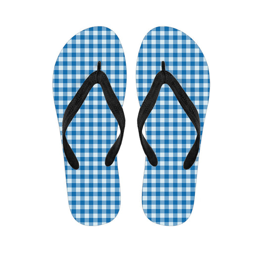 Blue and White Checkered Hawaiian Flip Flop Outfit - 1