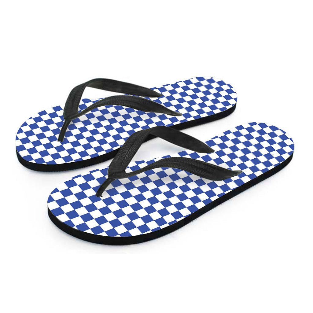 Blue and White Checkered Pattern Hawaiian Flip Flops: The Perfect Pair for Your Island Outfit - 2