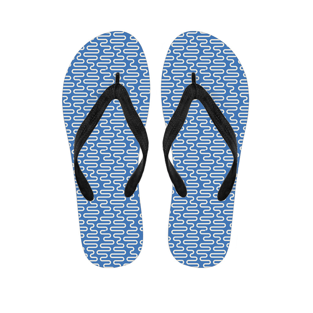 Blue and White DNA Pattern Hawaiian Flip Flops - 1