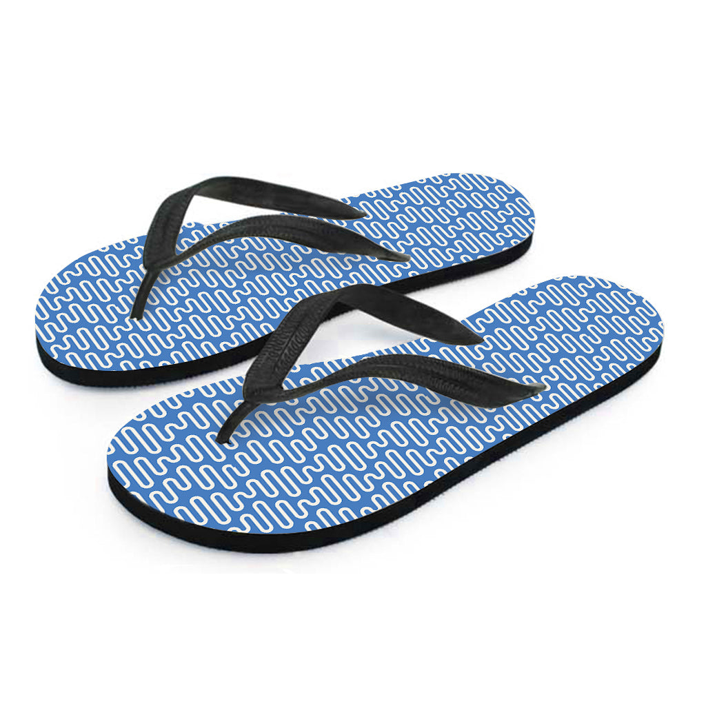 Blue and White DNA Pattern Hawaiian Flip Flops - 2