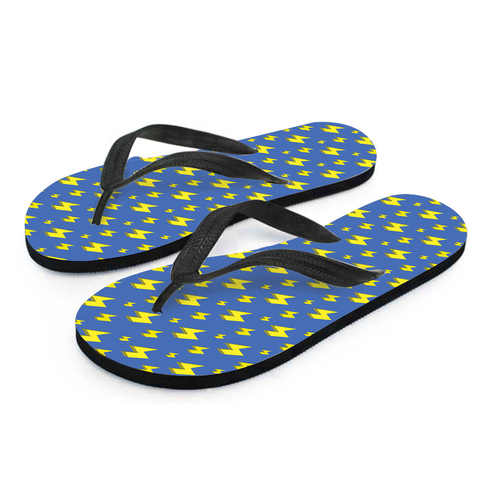 Blue and Yellow Lightning Hawaiian Flip Flops: Perfect Pair for Your Hawaiian Outfit - 2
