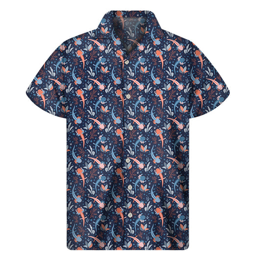 Blue Axolotl Hawaiian Aloha Shirt - 1