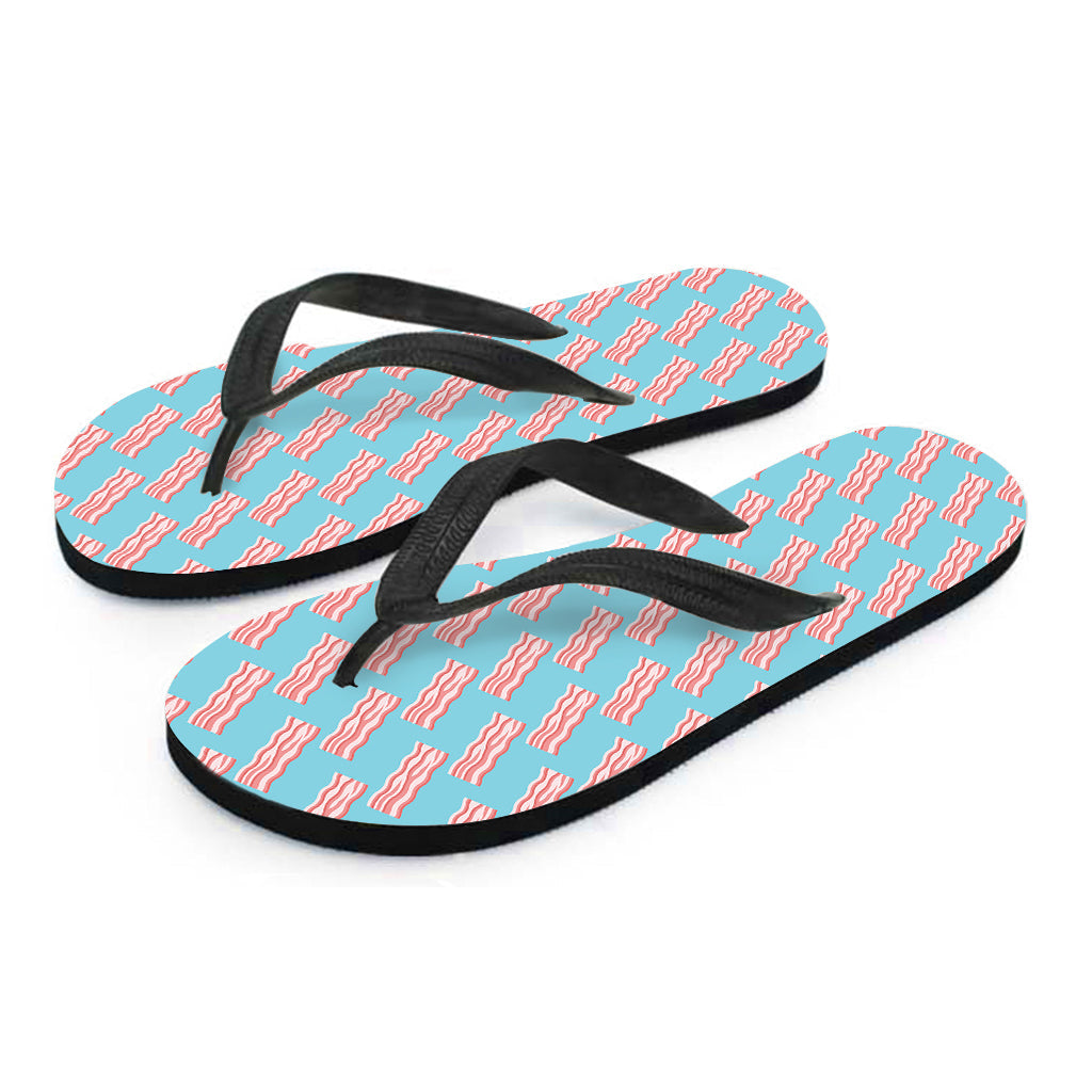 Blue Bacon Patterned Hawaiian Flip Flops: The Ultimate Island Style - 2