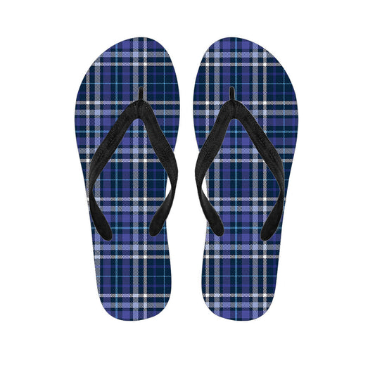 Blue Border Tartan Hawaiian Flip Flops: The Perfect Addition to Your Aloha Outfit - 1