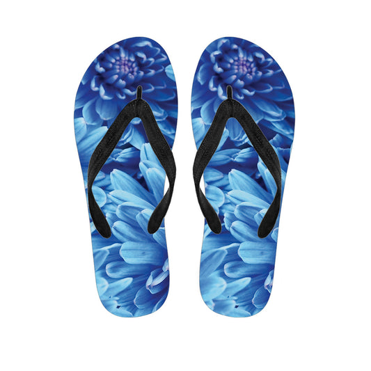 Blue Chrysanthemum Hawaiian Flip Flops: Your Perfect Summer Accessory - 1