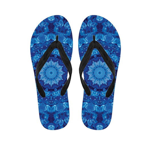 Blue Crystal Kaleidoscope Hawaiian Flip Flop – Bring the Aloha Vibes to Your Outfit! - 1