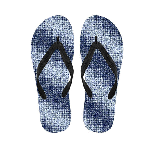 Blue Denim Jeans Pattern Hawaiian Flip Flops - Step into Island Style! - 1