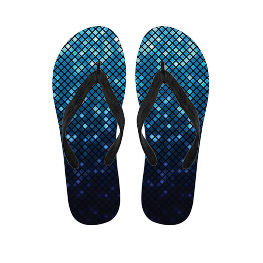 Blue Disco Lights Hawaiian Flip Flops to Complete Your Island Outfit - 1