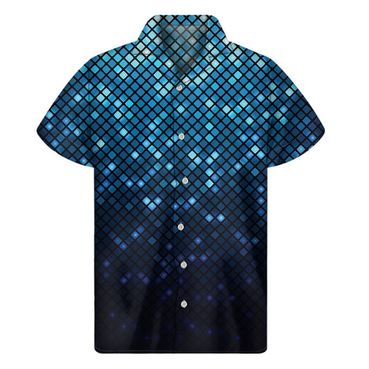 Blue Disco Lights Hawaiian Short Sleeve Shirt - 1