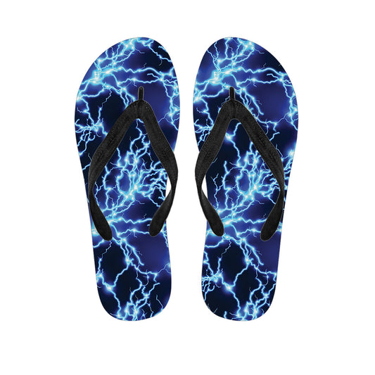 Electric Blue Lightning Hawaiian Flip Flops: The Perfect Addition to Your Island Outfit - 1