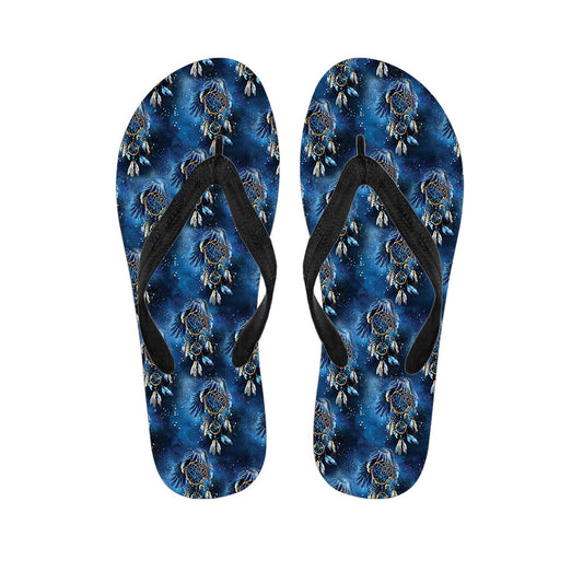 Blue Galaxy Dream Catcher Hawaiian Flip Flops: The Perfect Addition to Your Tropical Outfit! - 1