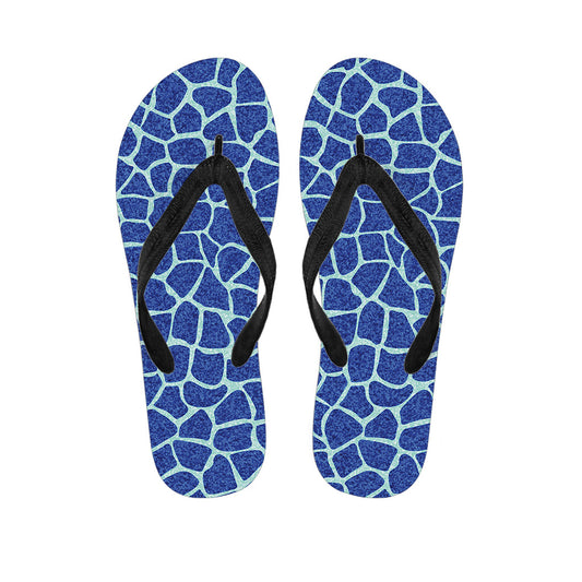 Blue Giraffe Print Hawaiian Flip Flops: Pair with the Perfect Island Outfit! - 1