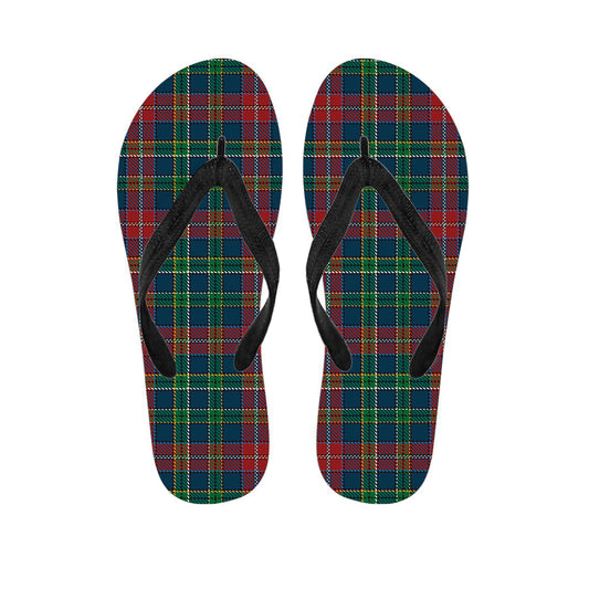 Island Style: Hawaiian Plaid Print Flip Flops - 1