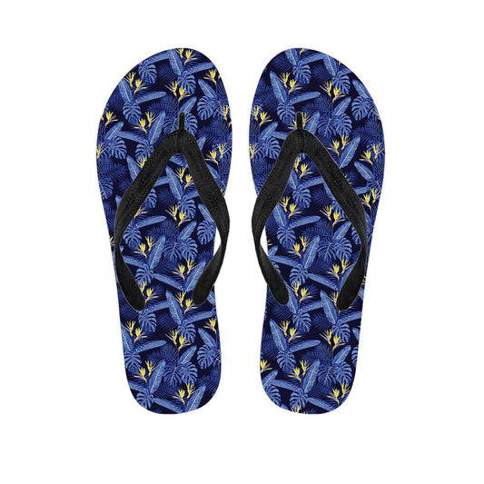Blue Hawaiian Tropical Print Flip Flops: The Perfect Finish to Your Hawaiian Outfit - 1
