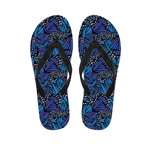 Blue Monarch Butterfly Wings Hawaiian Flip Flops - Stylish Island Footwear for Your Tropical Outfit - 1