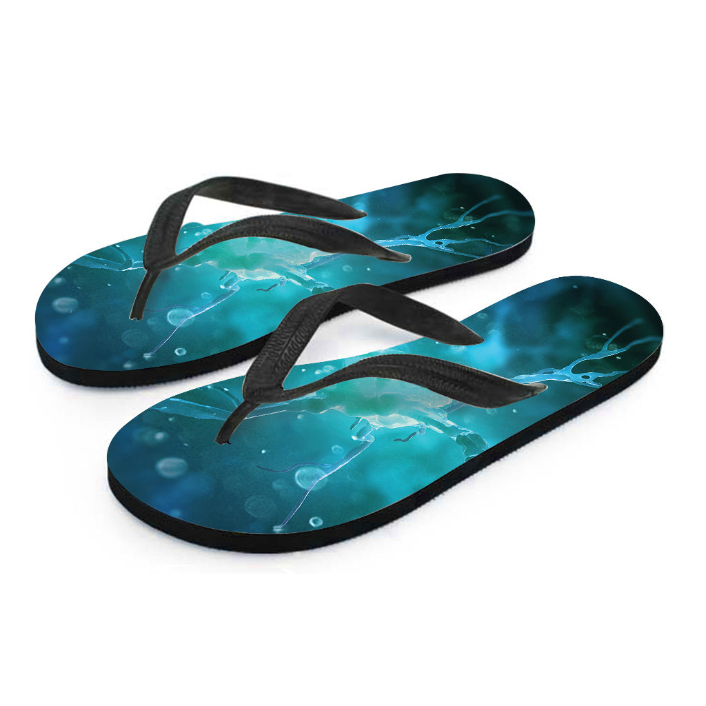 Blue Neurons in the Brain Hawaiian Flip Flops: The Perfect Island Accessory - 2