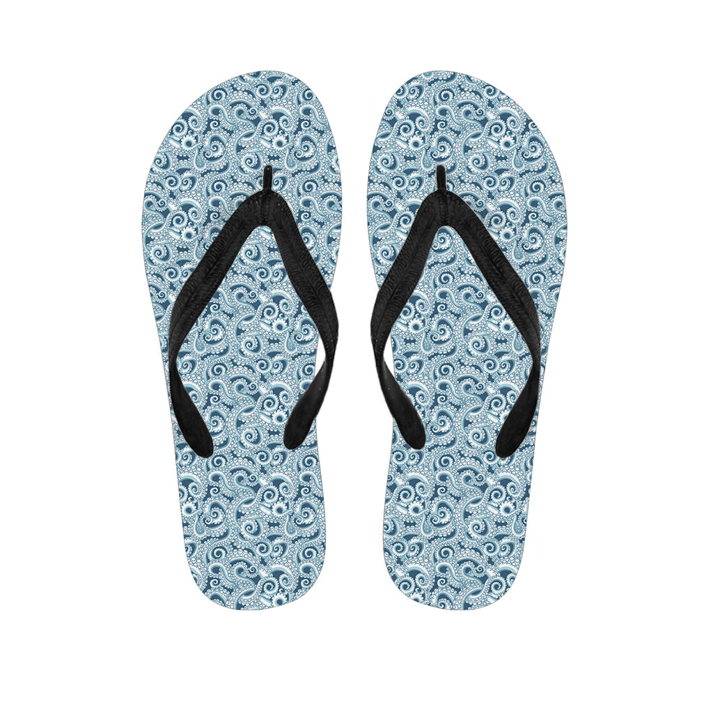 Blue Octopus Tentacles Pattern Hawaiian Flip Flops: Ride the Wave in Style - 1