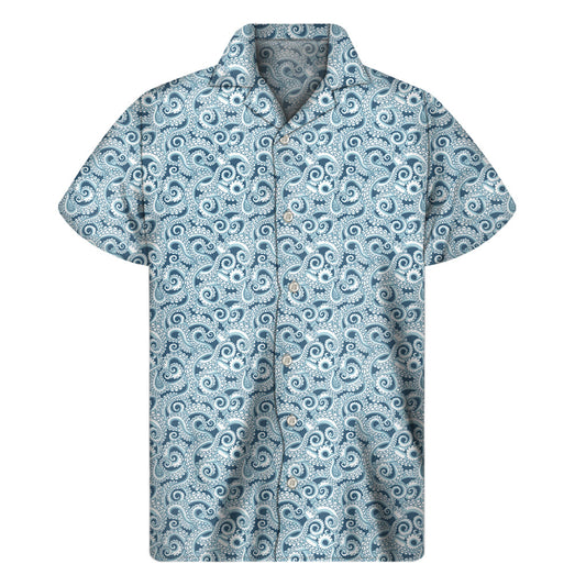Blue Octopus Hawaiian Short Sleeve Shirt - 1
