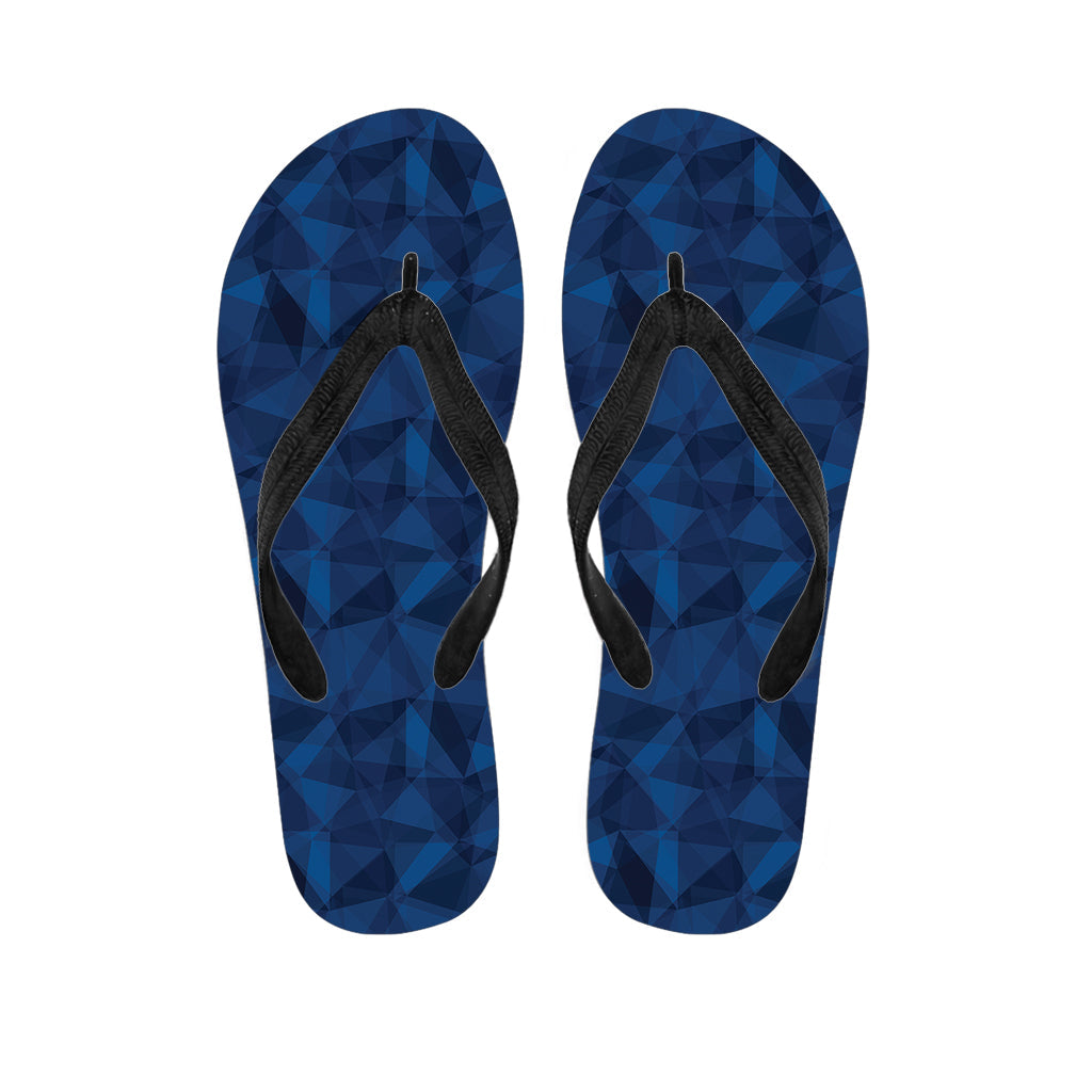 Blue Polygonal Geometric Print Hawaiian Flip Flops - Perfect for Your Island Outfit! - 1