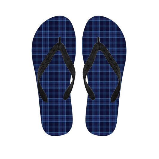 Blue Tartan Hawaiian Flip Flops: Embrace the Aloha Spirit in Style - 1