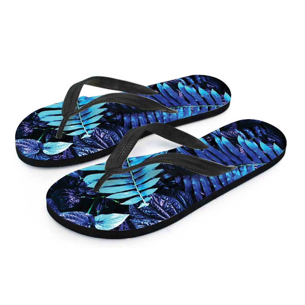 Blue Tropical Leaves Hawaiian Flip Flops: Perfect for Your Island Outfit! - 2