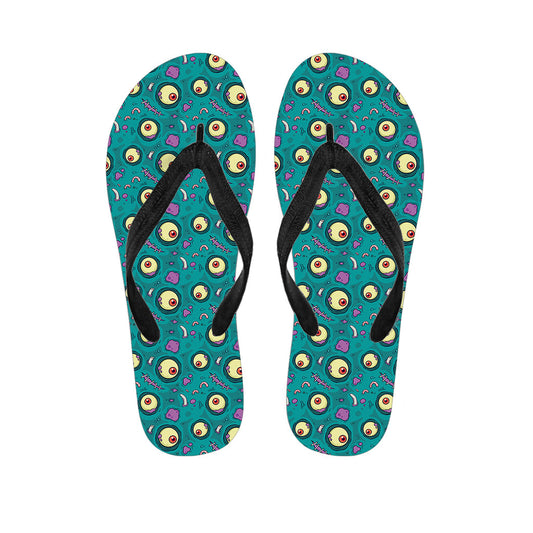 Blue Zombie Pattern Hawaiian Flip Flops: Complete your Island Outfit! - 1