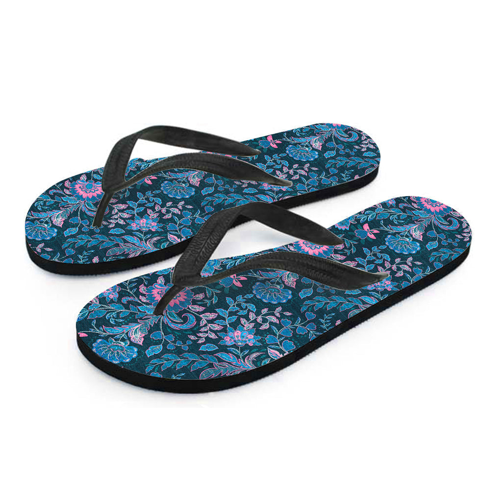 Bohemian Denim Jeans Pattern Hawaiian Flip Flops - Embrace Island Style! - 2