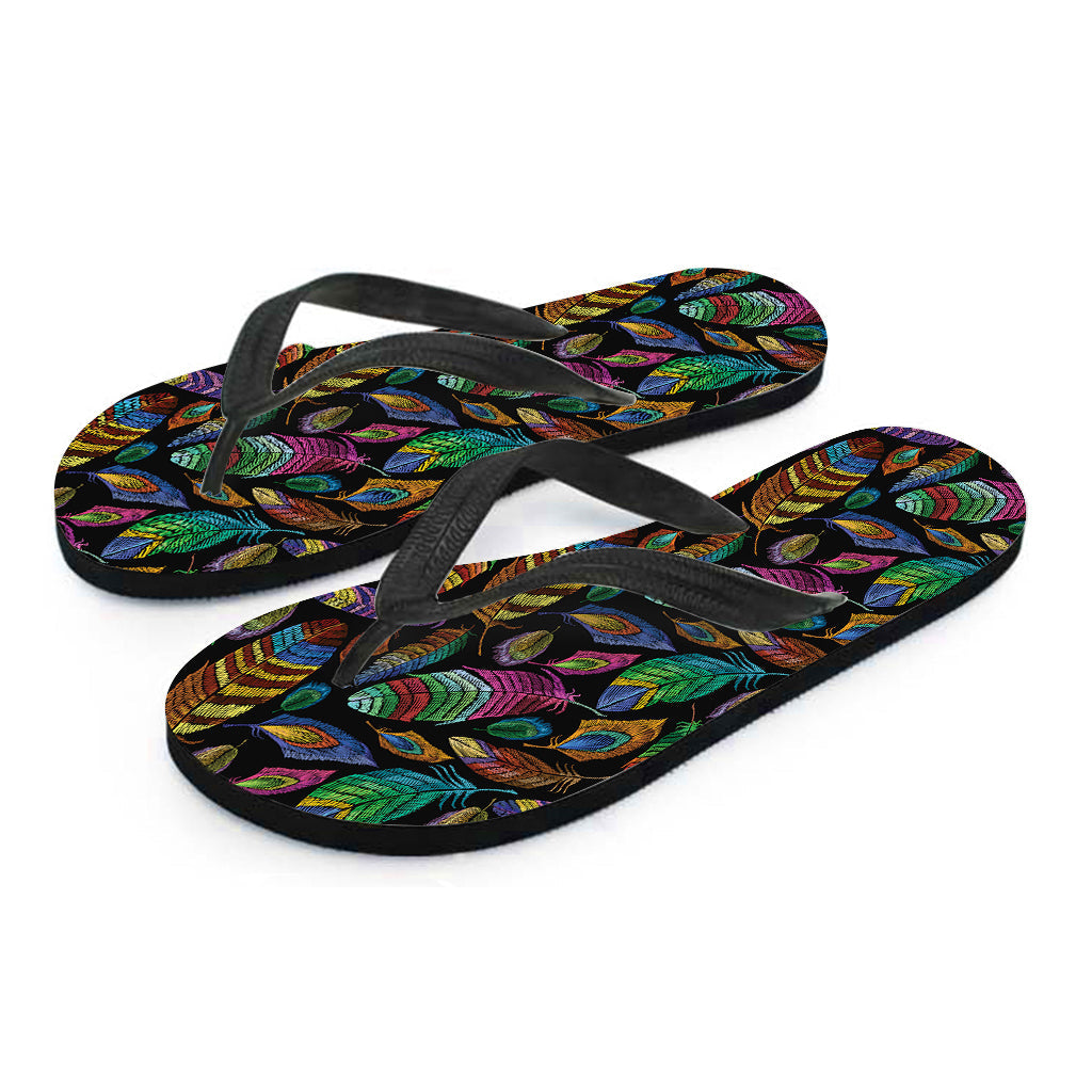 Bohemian Feather Pattern Hawaiian Flip Flops: Complete Your Island Outfit - 2