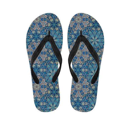 Mandala Floral Hawaiian Flip Flops: Embrace Boho Chic Style in Paradise - 1