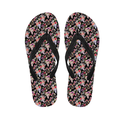 Boho Deer Skull Hawaiian Flip Flops: Embrace Island Style - 1