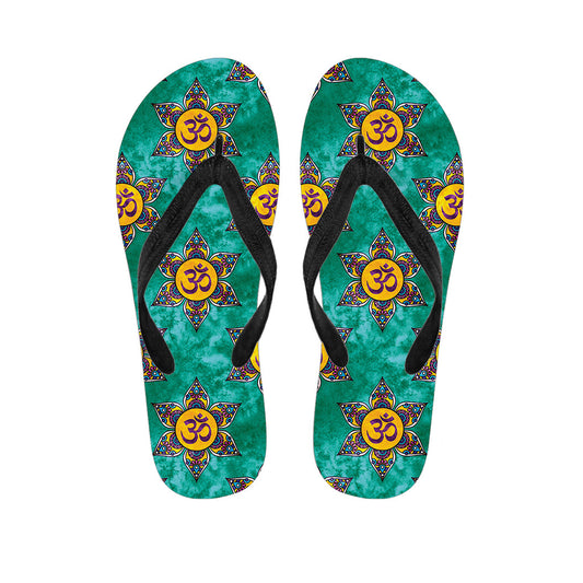 Boho Om Sign Pattern Hawaiian Flip Flops: Complete Your Island Look! - 1