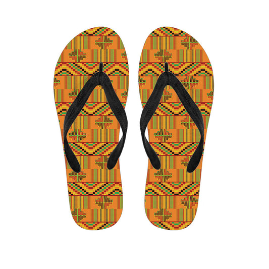 Island Vibes: Hawaiian Kente Pattern Flip Flops and Matching Outfit - 1