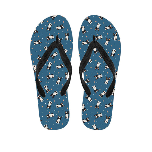 Boston Terrier with Glasses Hawaiian Flip Flops: Perfect for Your Island Style! - 1