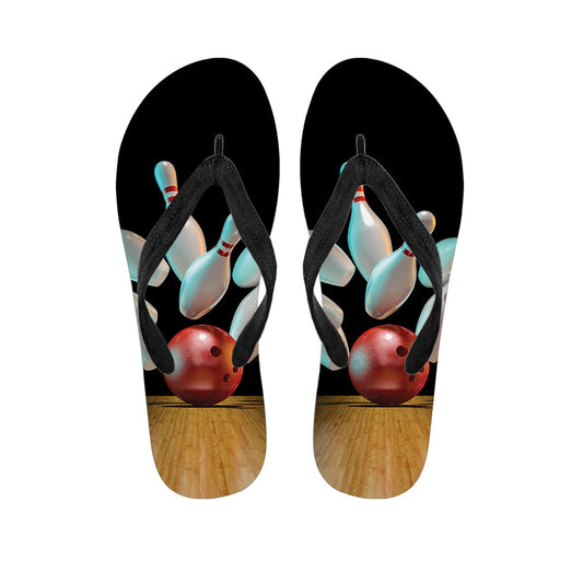 Bowling Strike Hawaiian Flip Flops: The Perfect Addition to Your Tropical Outfit - 1