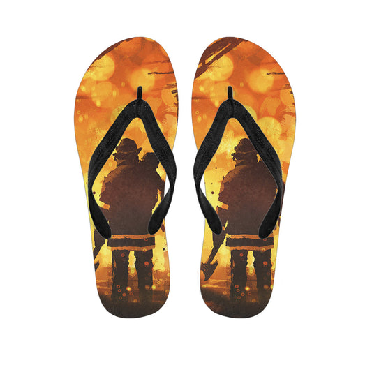 Brave Firefighter Hawaiian Flip Flops: A Stylish Addition to Your Hawaiian Outfit - 1