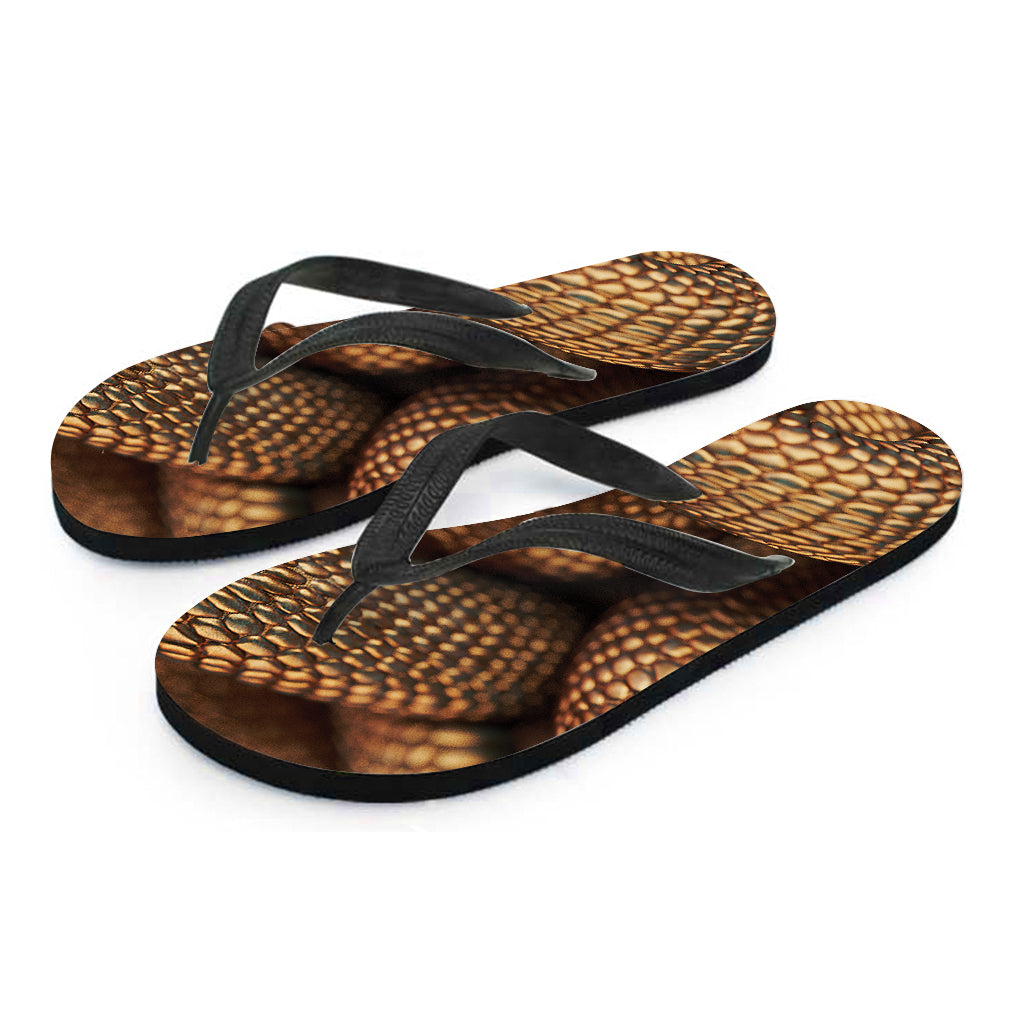 Bronze Snake Print Hawaiian Flip Flops: Complete Your Island Look! - 2