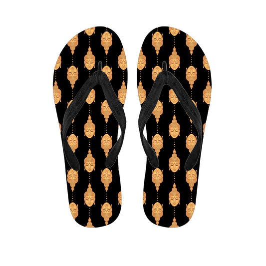 Buddha Pattern Print Hawaiian Outfit with Matching Flip Flops - 1