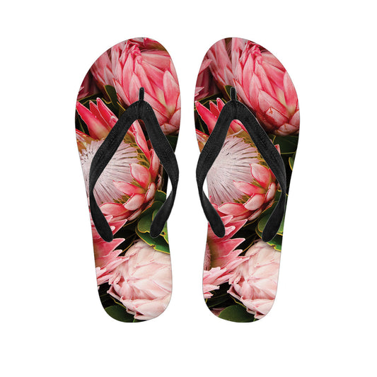 Island Vibes: Bunches of Proteas Hawaiian Flip Flops - 1