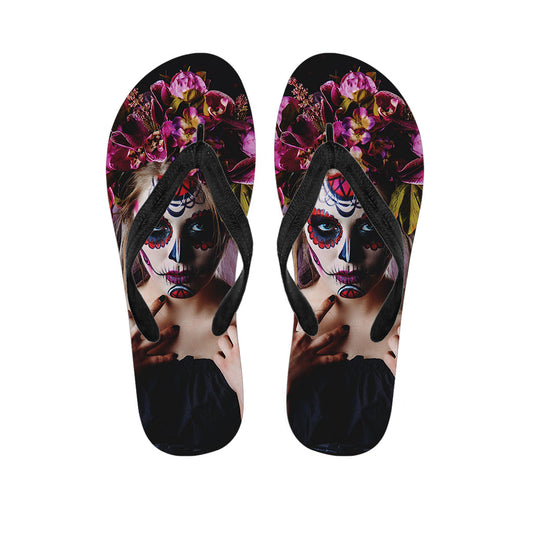Calavera Girl Day of the Dead Hawaiian Outfit with Flip Flops - 1