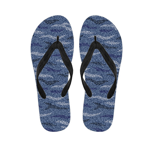 Camo Denim Jeans Hawaiian Flip Flops: Step Into Style! - 1