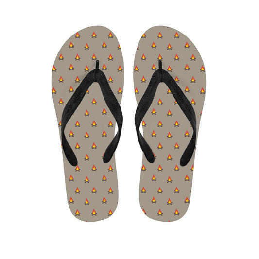 Camping Fire Pattern Hawaiian Flip Flops: Stylish Island Comfort - 1
