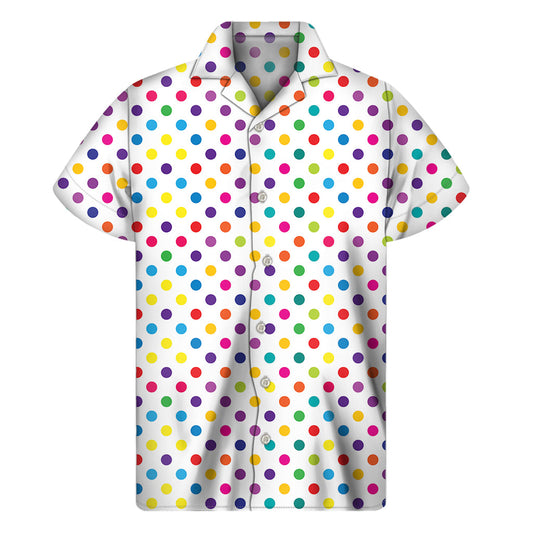 Tropical Vibes: Colorful Polka Dot Hawaiian Shirt - 1