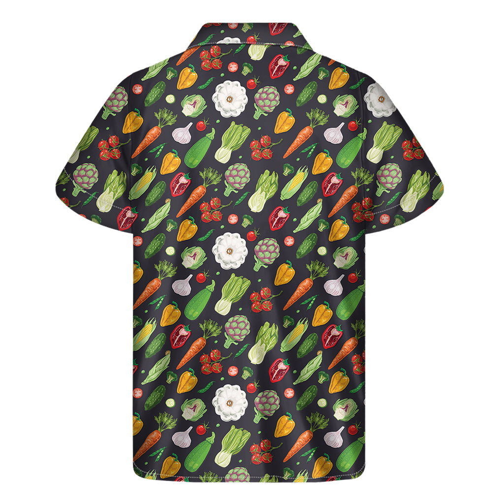 Tropical Bliss: Hawaiian Short Sleeve Shirt with Colorful Vegetable Pattern - 2
