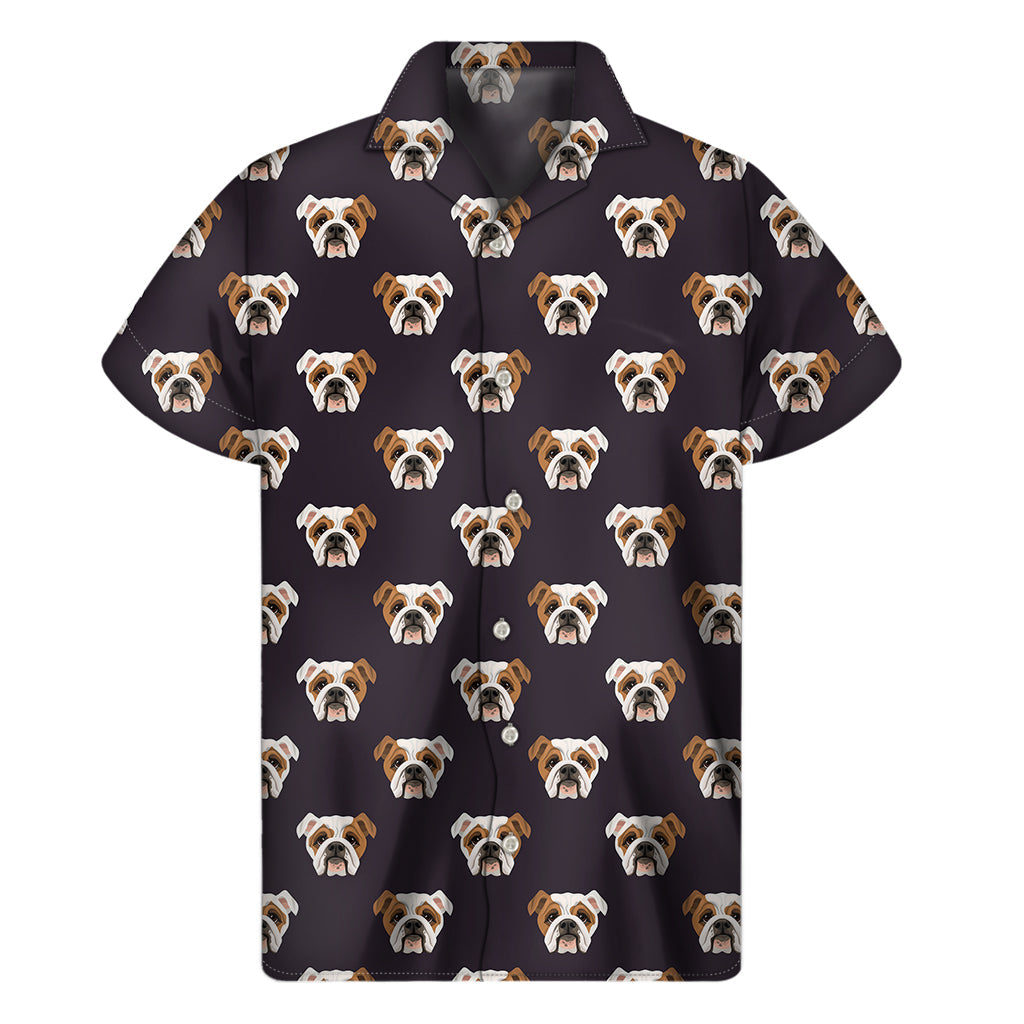 Stylish Hawaiian Bulldog Print Short Sleeve Shirt - 1