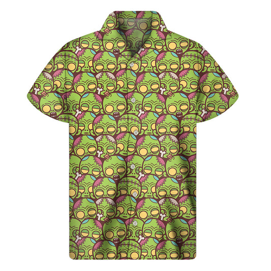 Vibrant Hawaiian Zombie Pattern Short Sleeve Shirt - 1