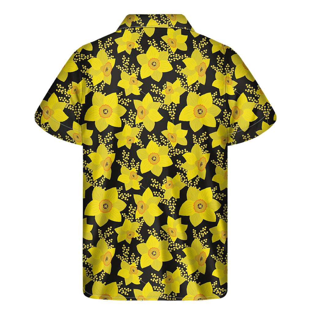 Daffodil and Mimosa Aloha: Men's Hawaiian Short Sleeve Shirt - 2